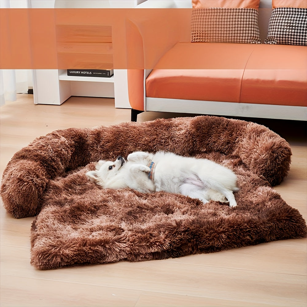 Plush Dog Sofa Mat - Detachable Pet Bed Cushion with Soft Polyester Fill, Perfect for Small to Large Dogs, Adds Coziness to Your Home, Dog Sofa