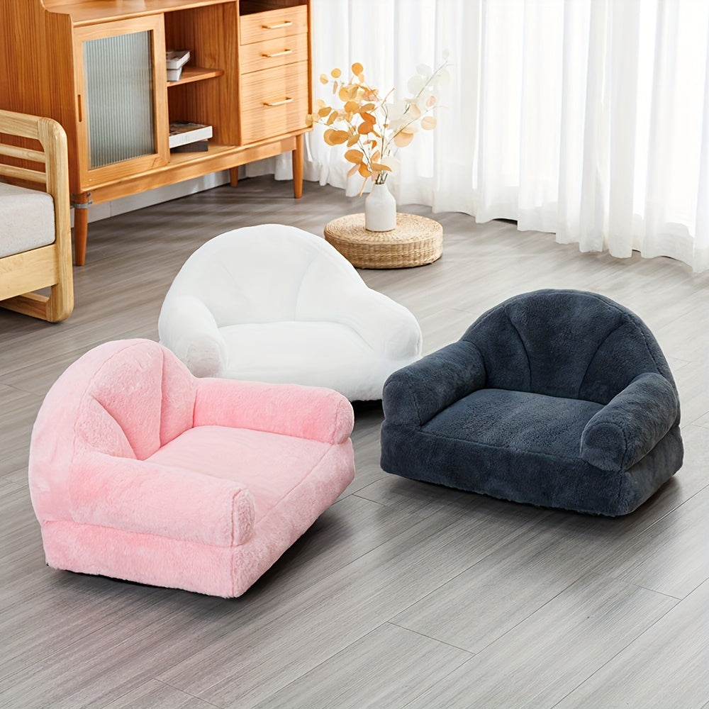1pc Cozy Pet Sofa Bed, Polyester Cat and Dog Lounger with Removable Washable Cover, All-Season Comfort for Cats and Small Pets, Indoor Pet Bed|Modern Pet Furniture|Washable Pet Bed