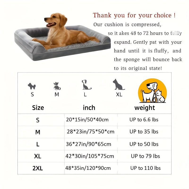 [Luxury Dog Bed] Luxury Rose Velvet Dog Bed/Cat Bed | Three-Sided Protection Cervical Design, Breathable and Refreshing for All Seasons, Durable Soft Long Plush