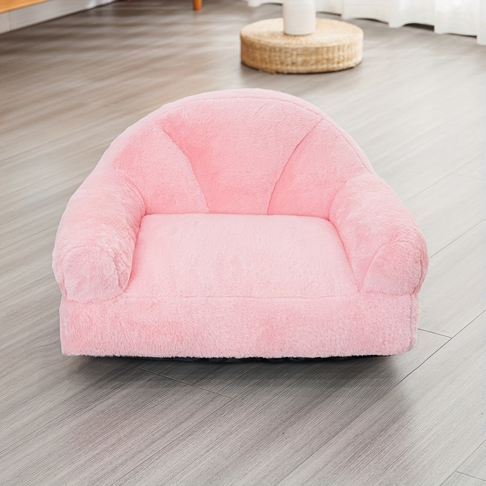1pc Cozy Pet Sofa Bed, Polyester Cat and Dog Lounger with Removable Washable Cover, All-Season Comfort for Cats and Small Pets, Indoor Pet Bed|Modern Pet Furniture|Washable Pet Bed