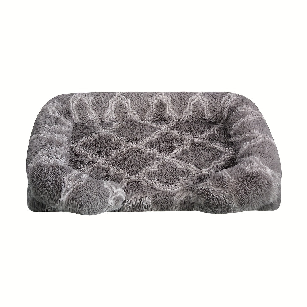 Removable Double-Layer Long Fur Pet Sofa for Dogs, Polyester Fiber Fill, Small to Large Breed Dog Bed, Easy Assembly, Mixed Colors, Cozy Plush Texture, Detachable Design for Cleaning, Perfect for All Seasons, Sofa Pet Bed