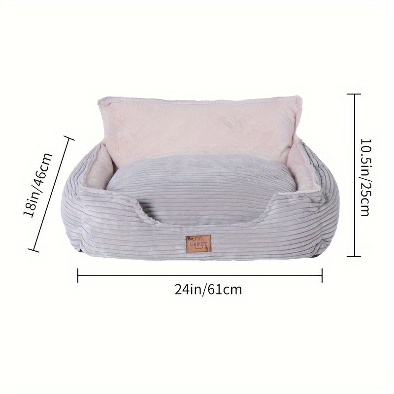 1pc Detachable And Washable Corduroy Back Dog Nest, Warm Cat Nest Mat Sleeping Warm Furry Nest Winter Four Seasons