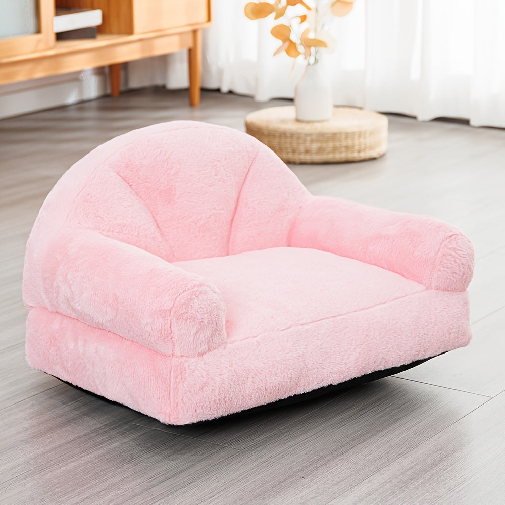 1pc Cozy Pet Sofa Bed, Polyester Cat and Dog Lounger with Removable Washable Cover, All-Season Comfort for Cats and Small Pets, Indoor Pet Bed|Modern Pet Furniture|Washable Pet Bed