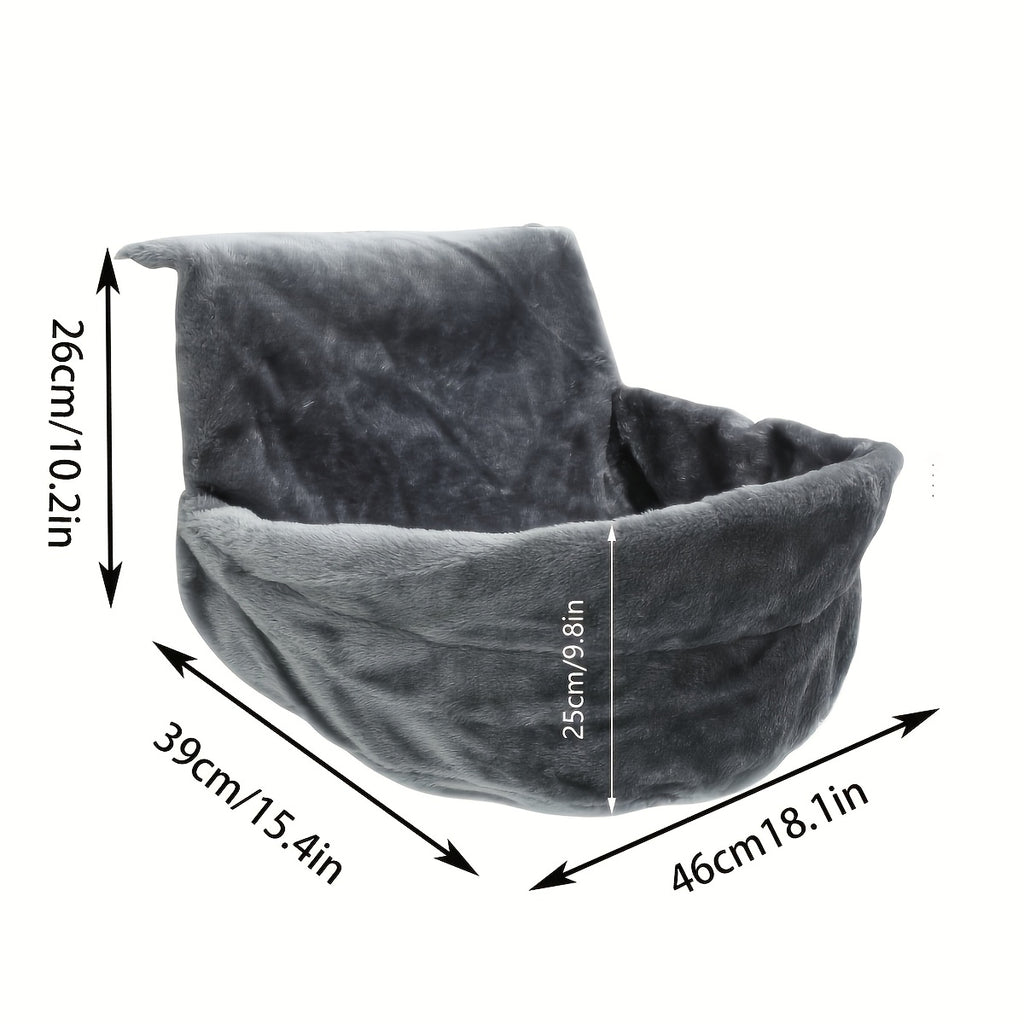 Sturdy Steel Frame Cat Hammock with Plush Polyester Circular Pet Bed - Warm & Comfortable Hanging Nest for Indoor/Outdoor Cats, Kittens, Puppies & Small Dogs - Easy to Assemble Safe Cozy Sleeping Bag, Cat Window Hammock, Soft Fabric, Indoor Pets