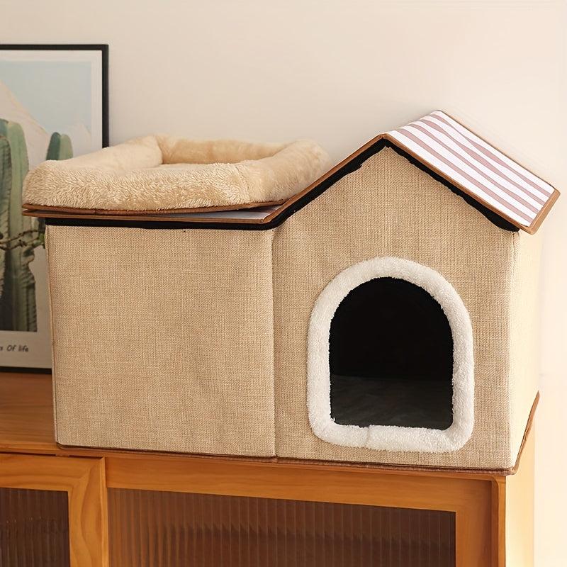 Cat Bed Four Seasons Universal Pet House Comfortable Sleep Cat Villa Foldable Portable Cat Cottage