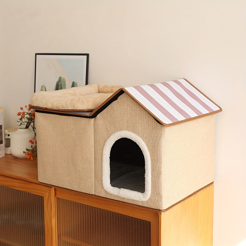 Cat Bed Four Seasons Universal Pet House Comfortable Sleep Cat Villa Foldable Portable Cat Cottage