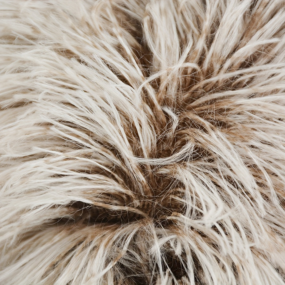 Removable Double-Layer Long Fur Pet Sofa for Dogs, Polyester Fiber Fill, Small to Large Breed Dog Bed, Easy Assembly, Mixed Colors, Cozy Plush Texture, Detachable Design for Cleaning, Perfect for All Seasons, Sofa Pet Bed