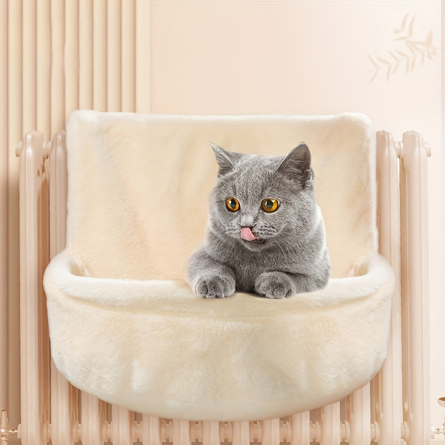 Sturdy Steel Frame Cat Hammock with Plush Polyester Circular Pet Bed - Warm & Comfortable Hanging Nest for Indoor/Outdoor Cats, Kittens, Puppies & Small Dogs - Easy to Assemble Safe Cozy Sleeping Bag, Cat Window Hammock, Soft Fabric, Indoor Pets