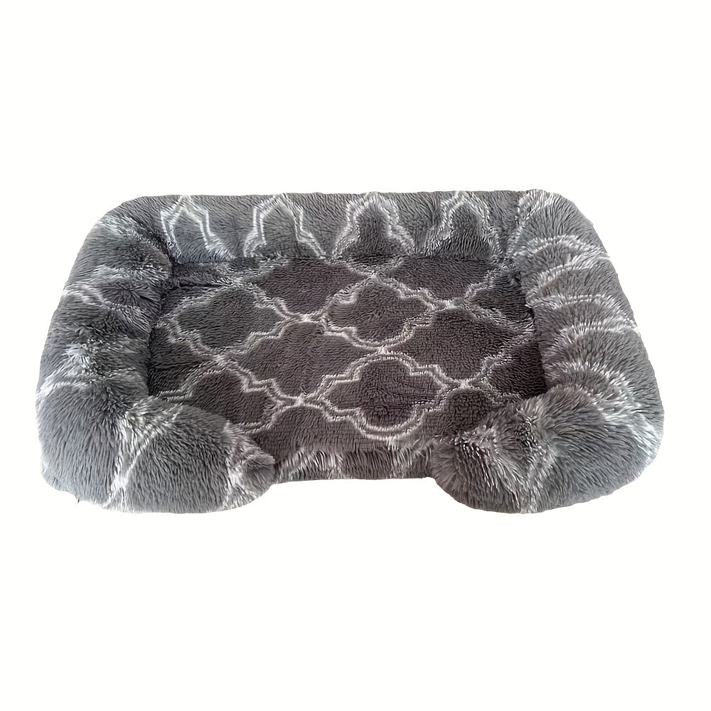 Removable Double-Layer Long Fur Pet Sofa for Dogs, Polyester Fiber Fill, Small to Large Breed Dog Bed, Easy Assembly, Mixed Colors, Cozy Plush Texture, Detachable Design for Cleaning, Perfect for All Seasons, Sofa Pet Bed