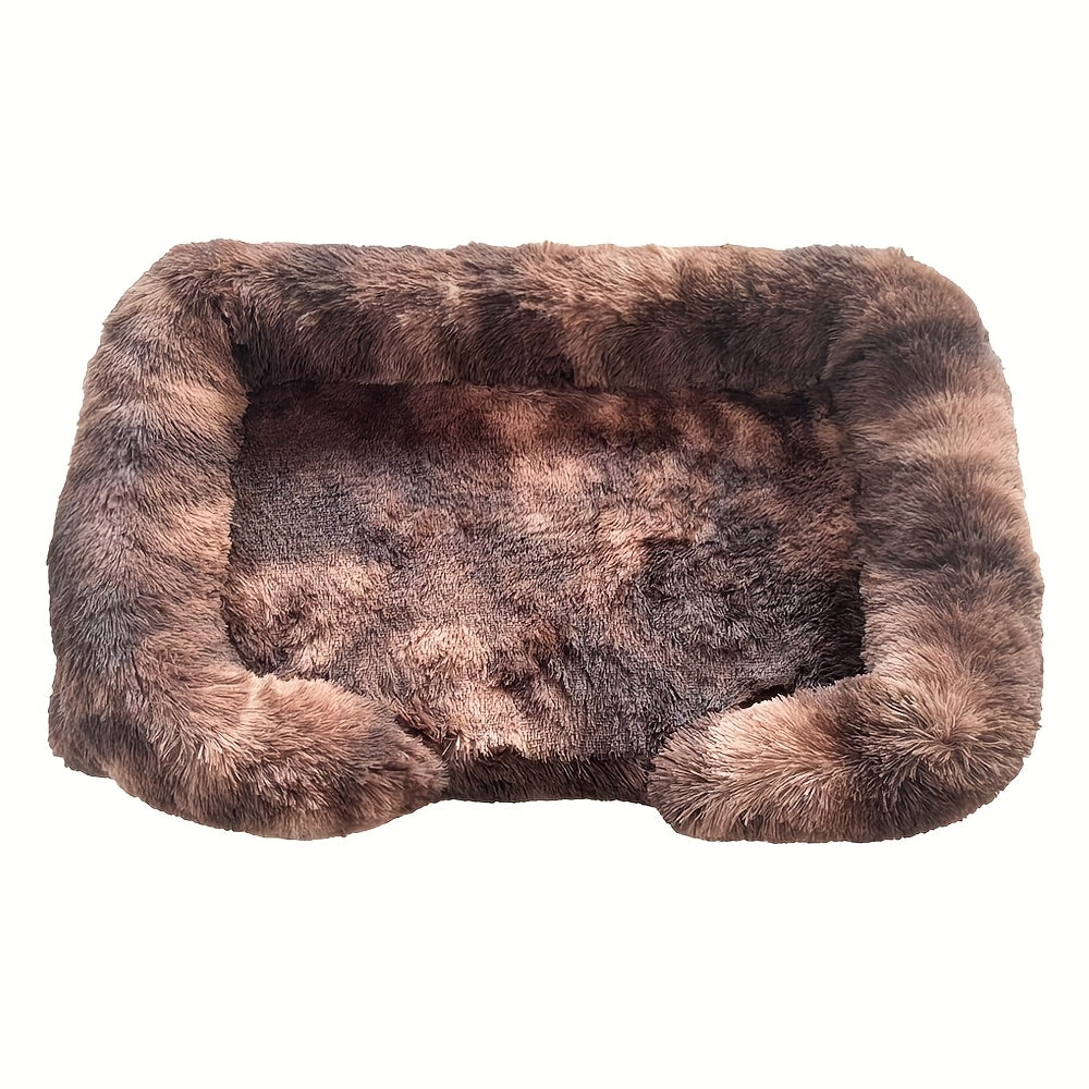 Removable Double-Layer Long Fur Pet Sofa for Dogs, Polyester Fiber Fill, Small to Large Breed Dog Bed, Easy Assembly, Mixed Colors, Cozy Plush Texture, Detachable Design for Cleaning, Perfect for All Seasons, Sofa Pet Bed