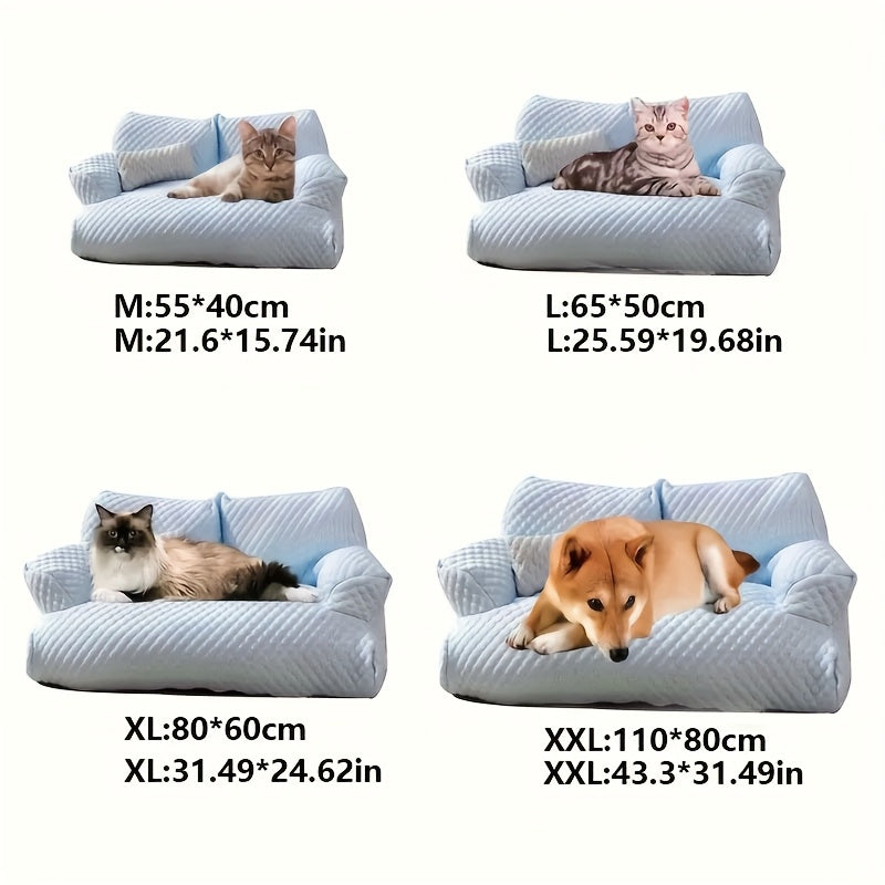 Large Green Ice Bean Fabric Sofa for Dogs & Cats - Cooling Durable Bed with Plush Polyester Fill, All-Season Cozy Sleeping for Small Medium Large Pets, Multi-Size Options for Living Room & Bedroom, Pet Comfort Bed, Playful Design, Snug Pet Furniture