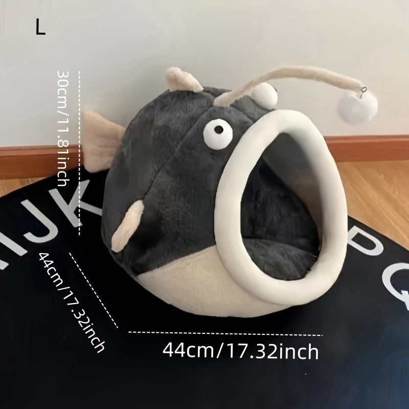 [Soft Cat Bed] Soft Cartoon Cat Hole Bed | Insulated Kitten Bed, Warm and Comfortable, Easy to Assemble, Suitable for All Seasons