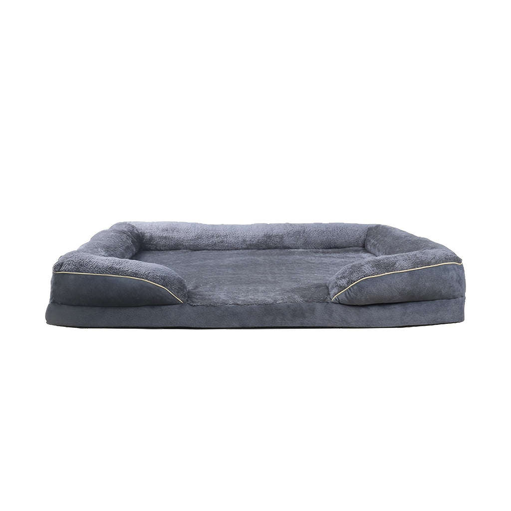 Luxury Plush Dog Bed Sofa - Soft, Washable, All-Season Comfort in Deep Gray - Perfect for Small to Large Breeds - Cozy and Durable Polyester Design