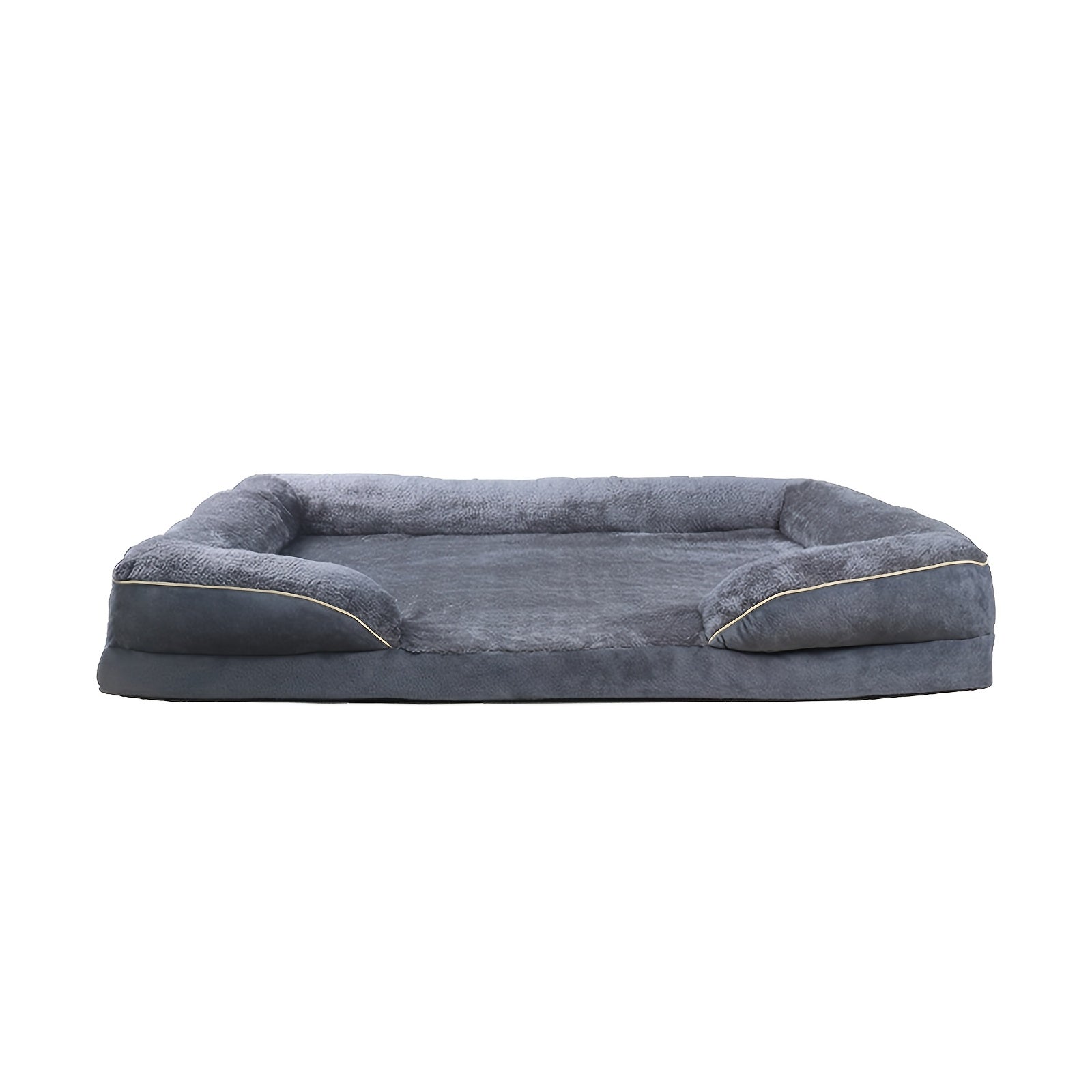 Luxury Plush Dog Bed Sofa - Soft, Washable, All-Season Comfort in Deep Gray - Perfect for Small to Large Breeds - Cozy and Durable Polyester Design