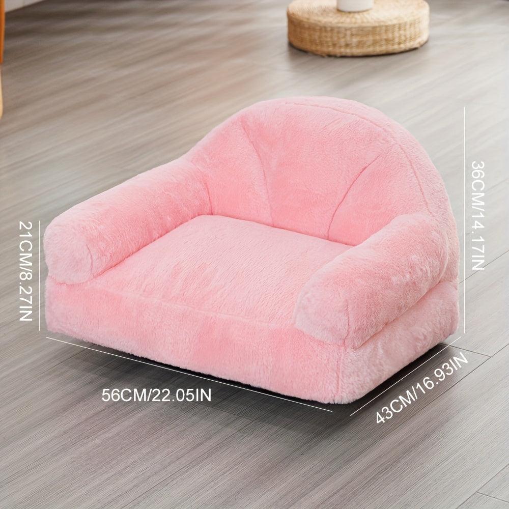 1pc Cozy Pet Sofa Bed, Polyester Cat and Dog Lounger with Removable Washable Cover, All-Season Comfort for Cats and Small Pets, Indoor Pet Bed|Modern Pet Furniture|Washable Pet Bed