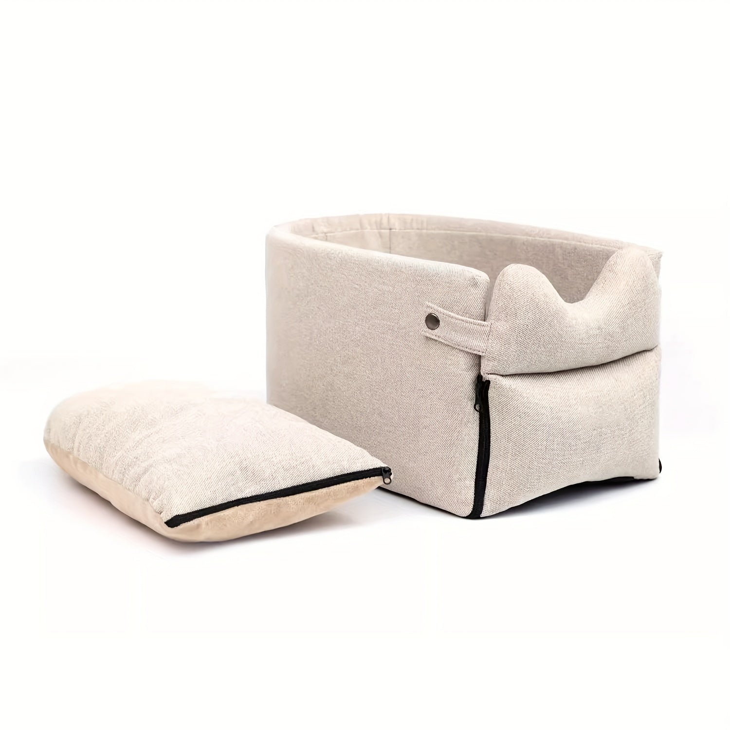 [Cozy Dog Bed] Soft, Warm 1pc Cozy Polyester Dog Bed | Removable Cover, Secure Pet Car Seat for Small to Medium Breeds, Ideal for Traveling - Travel Comfort, Plush Interior, Secure Closure