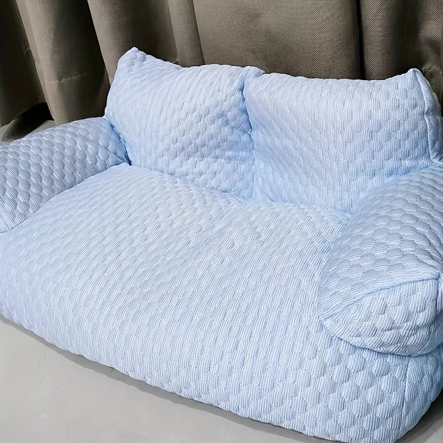 Large Green Ice Bean Fabric Sofa for Dogs & Cats - Cooling Durable Bed with Plush Polyester Fill, All-Season Cozy Sleeping for Small Medium Large Pets, Multi-Size Options for Living Room & Bedroom, Pet Comfort Bed, Playful Design, Snug Pet Furniture