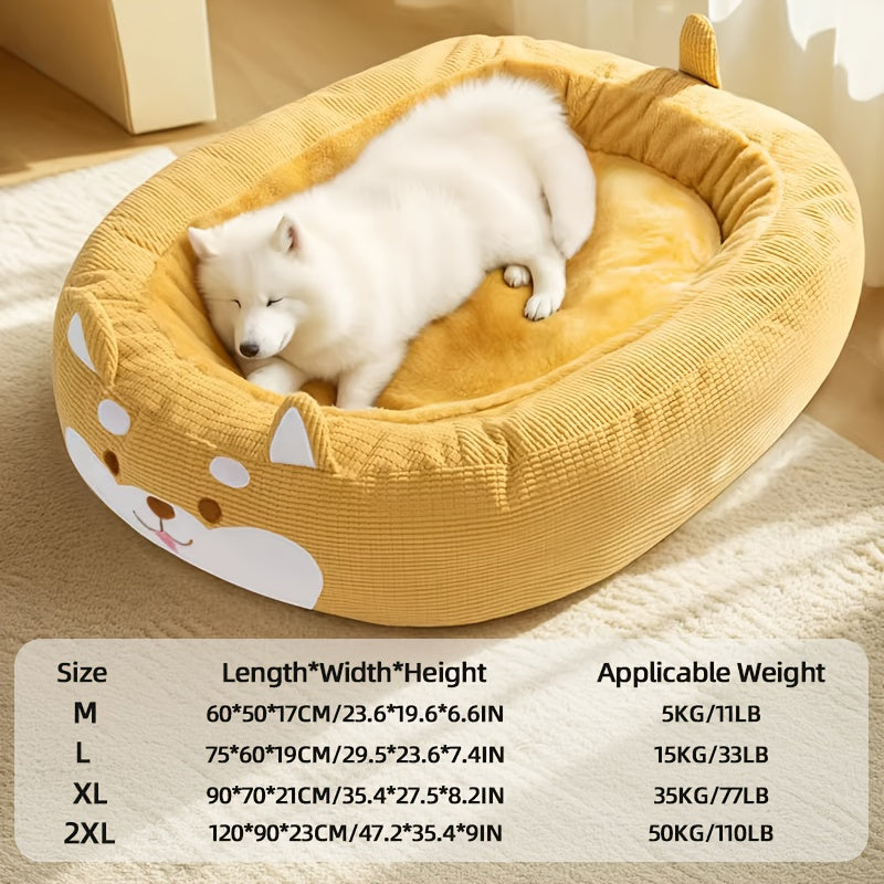 Extra Large Dog Bed - Heavy-Duty Removable Washable Pet Mattress with Non-Slip Bottom, All-Season Oval Dog Bed for Labrador, Golden Retriever, Large Breeds - Easy-Clean Polyester Bedding for Hardwood Floors & Carpets, Cozy Pet Resting Spot, Playful