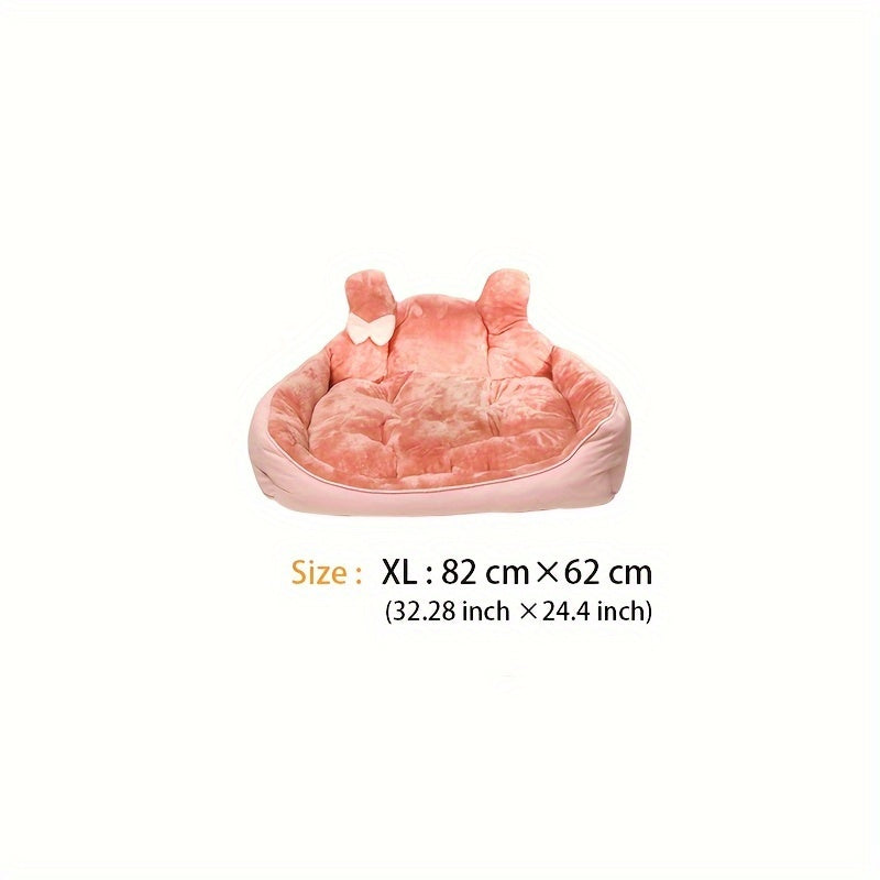 Cozy Pet Bed - Plush Ear Design Kennel, Winter Warm Cat Mat, Sleeping Sofa for Cats & Dogs