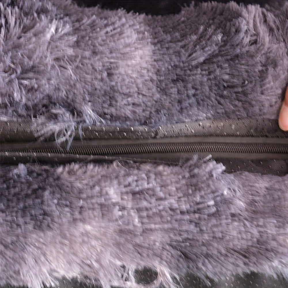 Removable Double-Layer Long Fur Pet Sofa for Dogs, Polyester Fiber Fill, Small to Large Breed Dog Bed, Easy Assembly, Mixed Colors, Cozy Plush Texture, Detachable Design for Cleaning, Perfect for All Seasons, Sofa Pet Bed