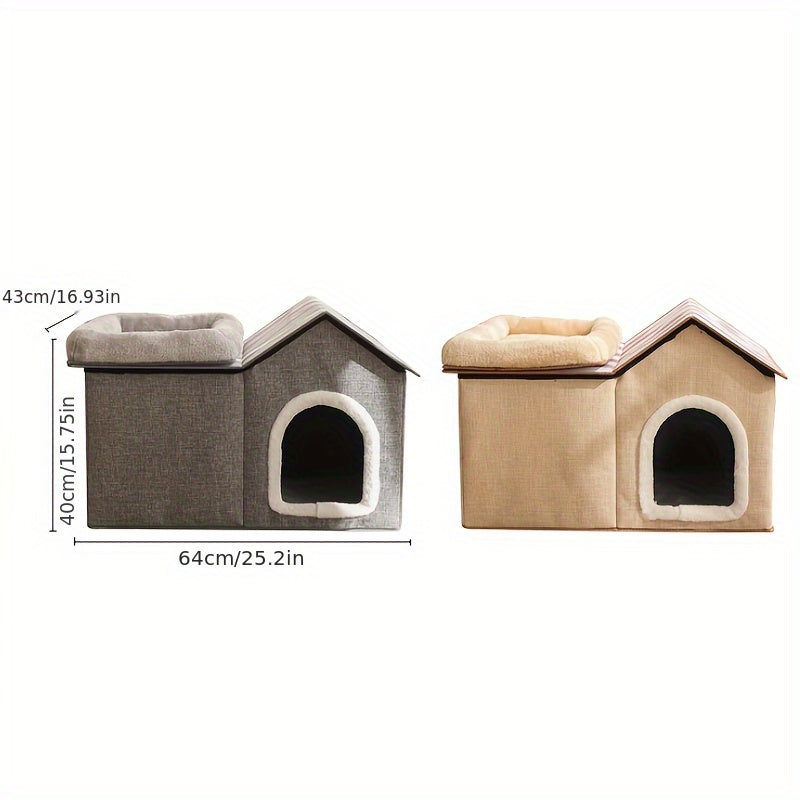 Cat Bed Four Seasons Universal Pet House Comfortable Sleep Cat Villa Foldable Portable Cat Cottage