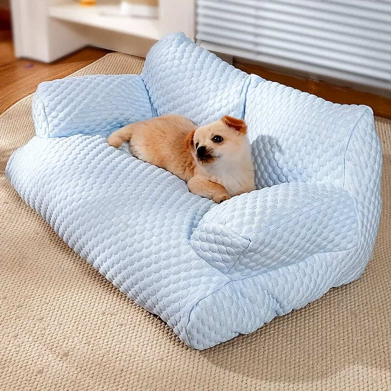 Large Green Ice Bean Fabric Sofa for Dogs & Cats - Cooling Durable Bed with Plush Polyester Fill, All-Season Cozy Sleeping for Small Medium Large Pets, Multi-Size Options for Living Room & Bedroom, Pet Comfort Bed, Playful Design, Snug Pet Furniture