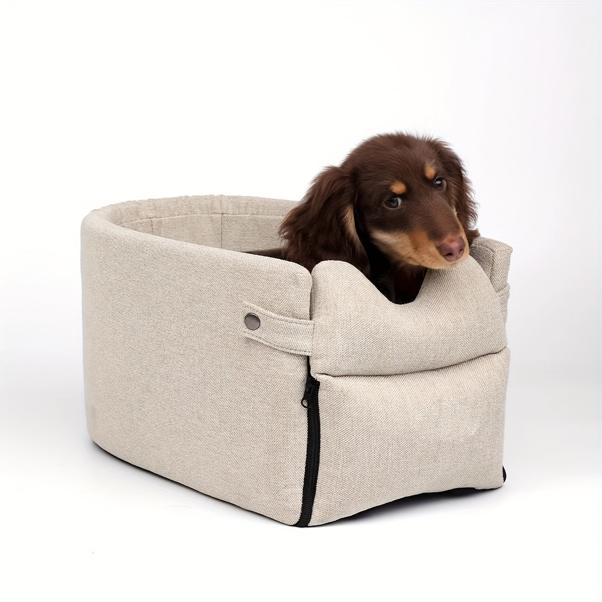 [Cozy Dog Bed] Soft, Warm 1pc Cozy Polyester Dog Bed | Removable Cover, Secure Pet Car Seat for Small to Medium Breeds, Ideal for Traveling - Travel Comfort, Plush Interior, Secure Closure