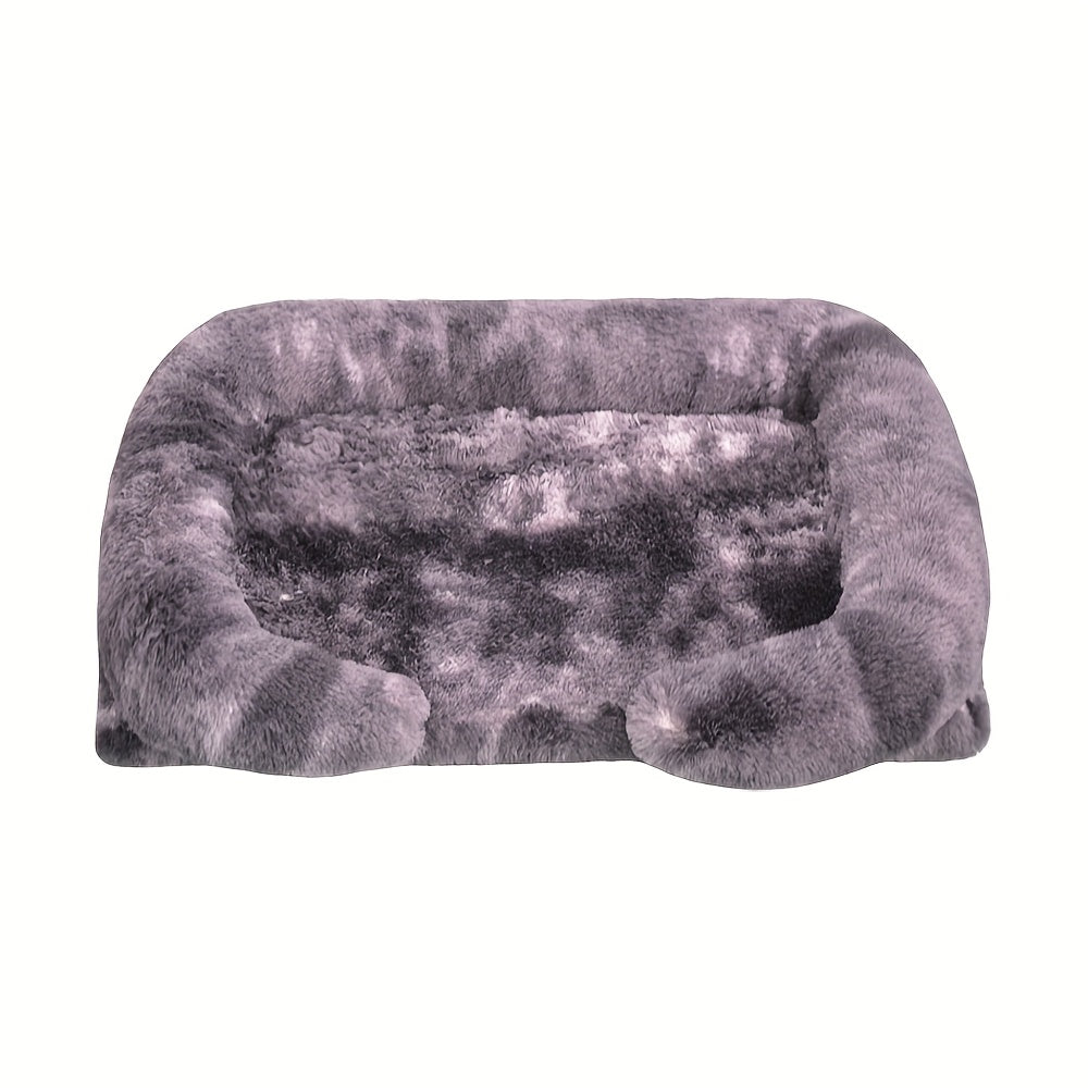 Removable Double-Layer Long Fur Pet Sofa for Dogs, Polyester Fiber Fill, Small to Large Breed Dog Bed, Easy Assembly, Mixed Colors, Cozy Plush Texture, Detachable Design for Cleaning, Perfect for All Seasons, Sofa Pet Bed