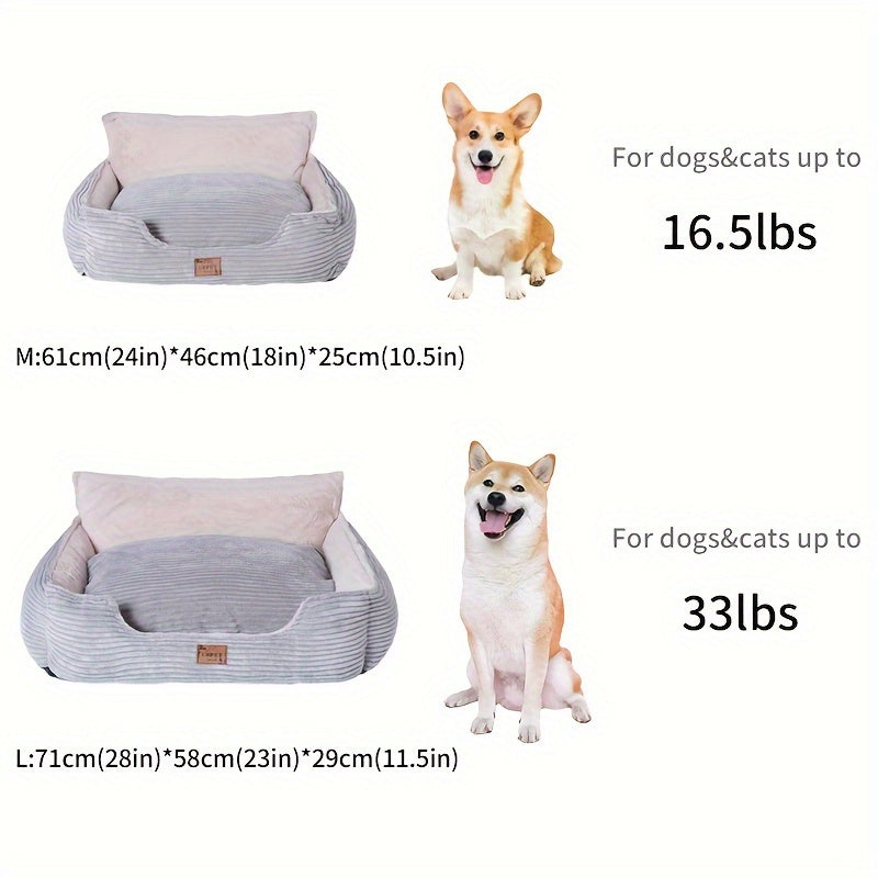 1pc Detachable And Washable Corduroy Back Dog Nest, Warm Cat Nest Mat Sleeping Warm Furry Nest Winter Four Seasons