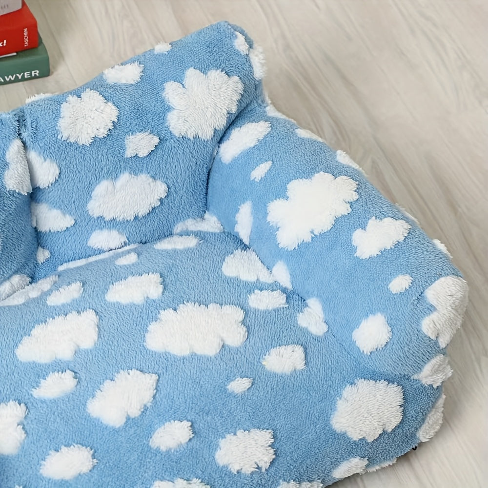 [Cozy Pet Sofa] Large Cozy Cloud Pattern Pet Sofa Bed | Soft & Warm, Detachable Cover, Durable Polyester, Ideal for Indoor/Outdoor Use, All-Season Sofa Bed for Dogs & Cats