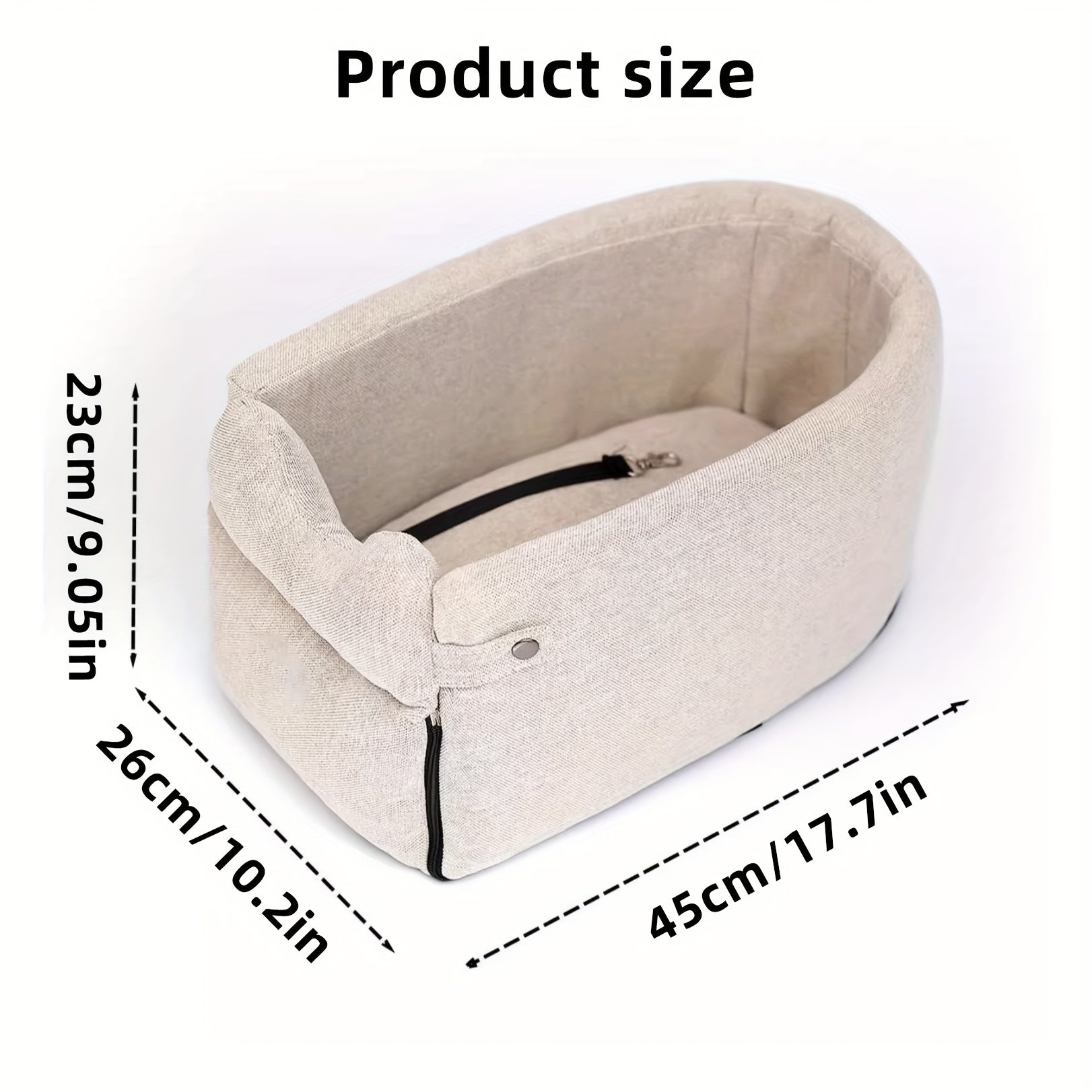 [Cozy Dog Bed] Soft, Warm 1pc Cozy Polyester Dog Bed | Removable Cover, Secure Pet Car Seat for Small to Medium Breeds, Ideal for Traveling - Travel Comfort, Plush Interior, Secure Closure