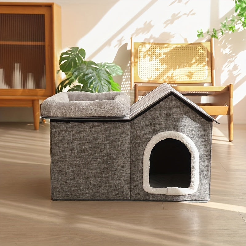 Cat Bed Four Seasons Universal Pet House Comfortable Sleep Cat Villa Foldable Portable Cat Cottage