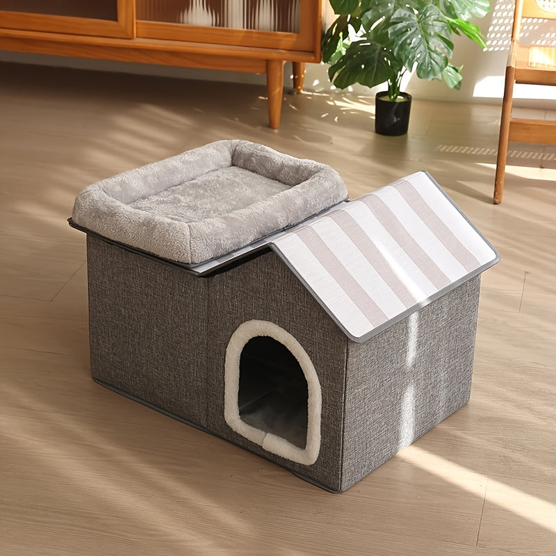 Cat Bed Four Seasons Universal Pet House Comfortable Sleep Cat Villa Foldable Portable Cat Cottage